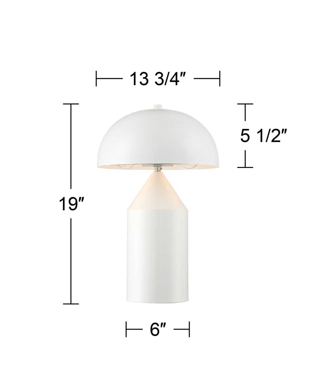 360 Lighting Felix Modern Cottage Accent Table Lamps Tall Set of 2Tapered Geometric Metal Mushroom Dome Shade for Bedroom Living Room House