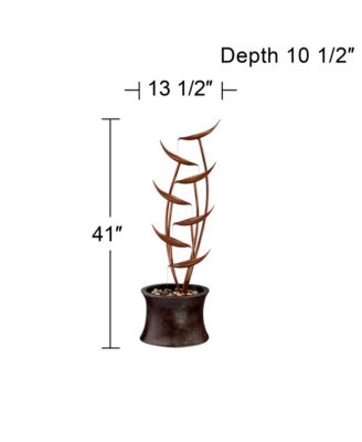 Ashton Tiered Copper Leaves 41" High Large Modern Indoor Outdoor Decor Resin Floor Fountain Outside Garden Patio