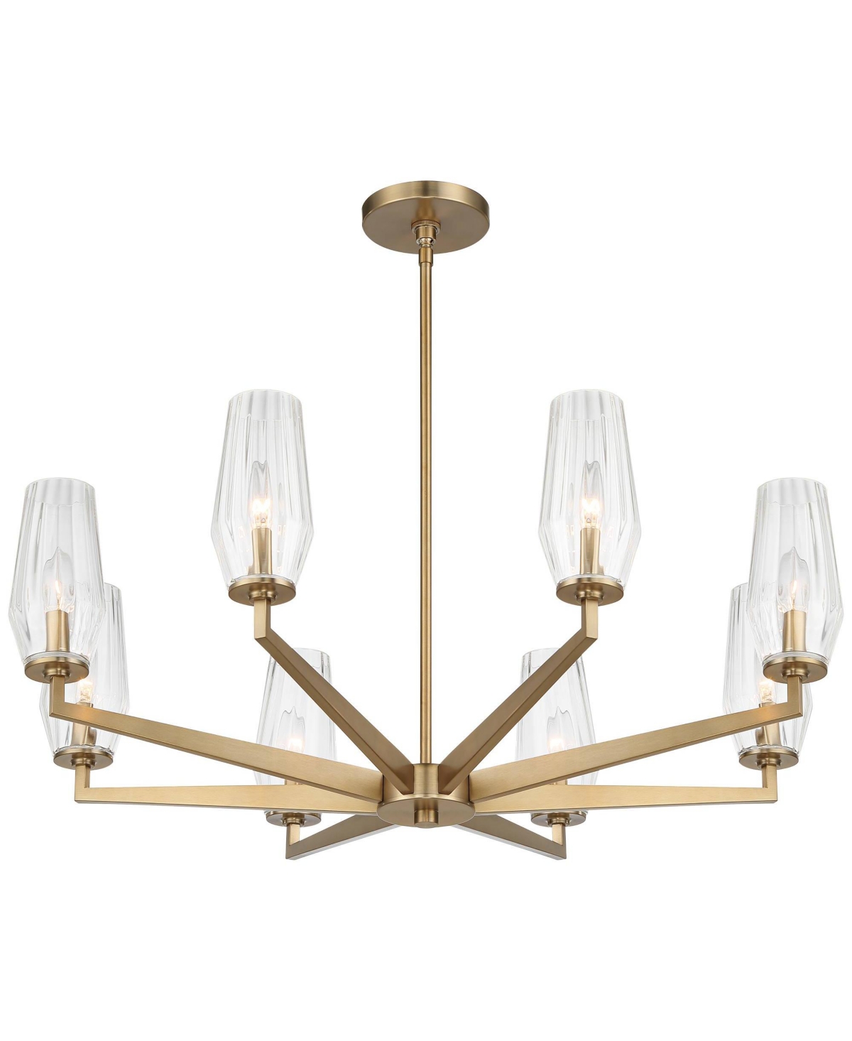 Possini Euro Design Byzantium WarmHanging Chandelier Wide Farmhouse Industrial Rustic Clear Glass Shade 8-Light Fixture for Dining Room Livi