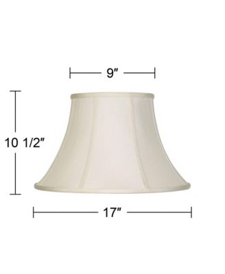 Imperial Shade Creme Large Bell Lamp Shade 9" Top x 17" Bottom x 11" Slant x 10.5" High (Spider) Replacement with Harp and Finial