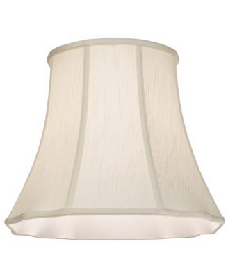Imperial Shade Creme Medium Bell Cut Corner Lamp Shade 10" Top x 16" Bottom x 14" Slant x 13.5" High (Spider) Replacement with Harp and Finial