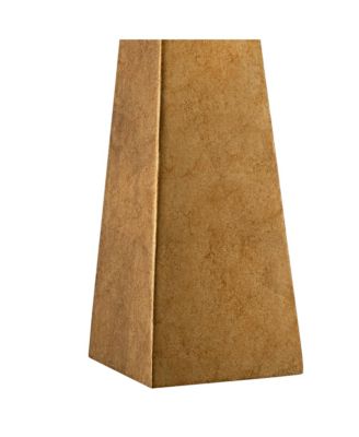 Obelisk Modern Table Lamp 26" High Gold Leaf Tapered Column Black Paper Drum Shade for Bedroom Living Room Bedside Nightstand Home