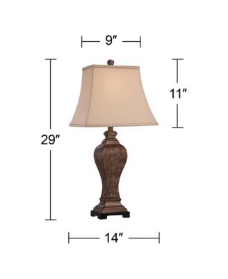 Edgar 29" Tall Curved Urn Traditional End Table Lamp Brown Bronze Finish Single Living Room Bedroom Bedside