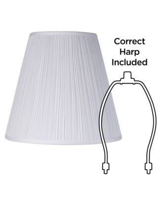 Finish Medium Mushroom Pleated Lamp Shade 9" Top x 16" Bottom x 14.5" High x 14.75" Slant (Spider) Replacement with Harp and Finial