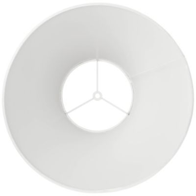 Bright Antique White Linen Medium Lamp Shade 6.5" Top x 15" Bottom x 10.75" High x 11.75" Slant (Spider) Replacement with Harp and Finial