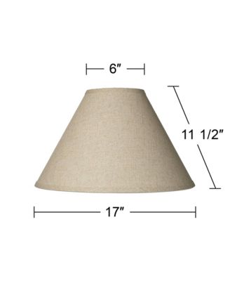 6" Top x 17" Bottom x 11 1/2" High x 11 1/2" Slant Lamp Shade Replacement Large Empire Fine Burlap Spider Harp Finial