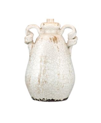 Sofia Rustic Country Cottage Accent Table Lamp 22" High Crackled Ivory Glaze Ceramic Beige Bell Shade for Bedroom Living Room House Home