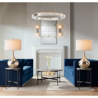 Swift Modern Table Lamp 30 1/2" Tall Mercury Glass Double Shade for Bedroom Living Room House Bedside Nightstand Office Entryway