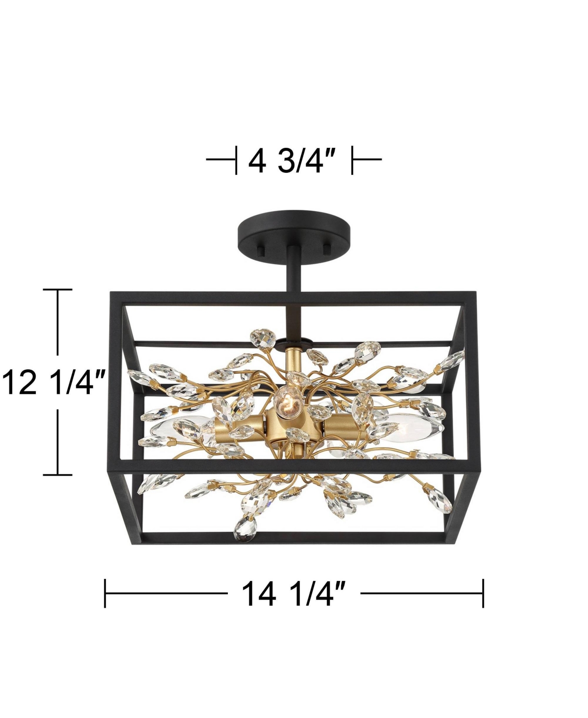 Possini Euro Design Carrine Modern Ceiling Light Semi Flush-Mount Fixture 14 1/4