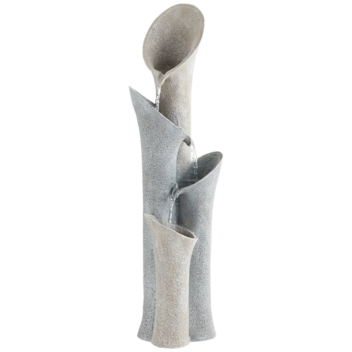 Bell Modern Zen Outdoor Floor Tiered Water Fountain High Cascading Decor Faux Stone for Garden Patio Backyard Deck Home Lawn Porch House Relaxatio