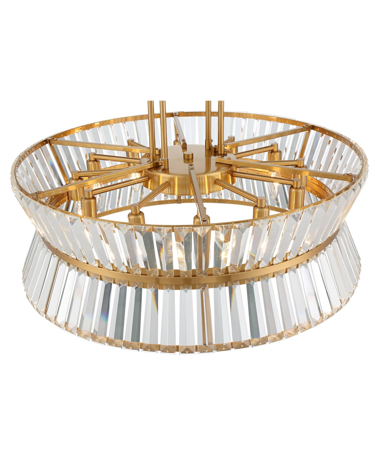 Vienna Full Spectrum Melwick SoftChandelier Lighting Wide Modern Crystal Hourglass Shade 12-Light Fixture for Dining Room House Home Foyer K