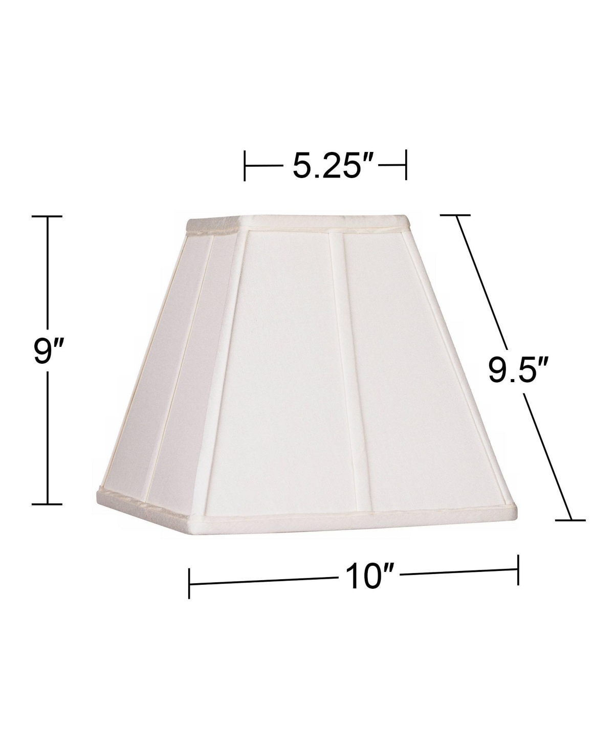 Set of 2 Ivory Classic Small Square Lamp Shades 5.25