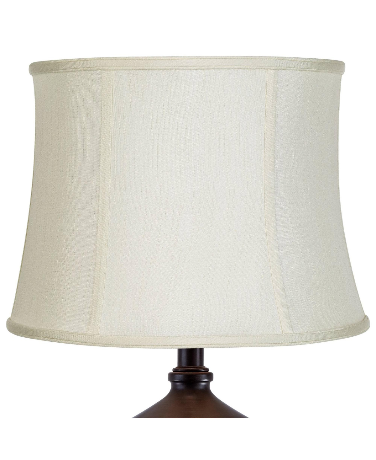 Set of 2 CremeMedium Drum Lamp Shades Top x Bottom x High (Spider) Replacement with Harp and Finial - Imperial Shade - White