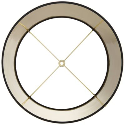 Collection Set of 2 Hardback Drum Lamp Shades Black Medium 13" Top x 15" Bottom x 10" Slant Spider Replacement Harp and Finial Fitting