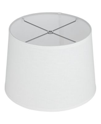 Collection Hardback Tapered Drum Lamp Shade White Medium 12" Top x 14" Bottom x 10" High Spider with Replacement Harp and Finial Fitting