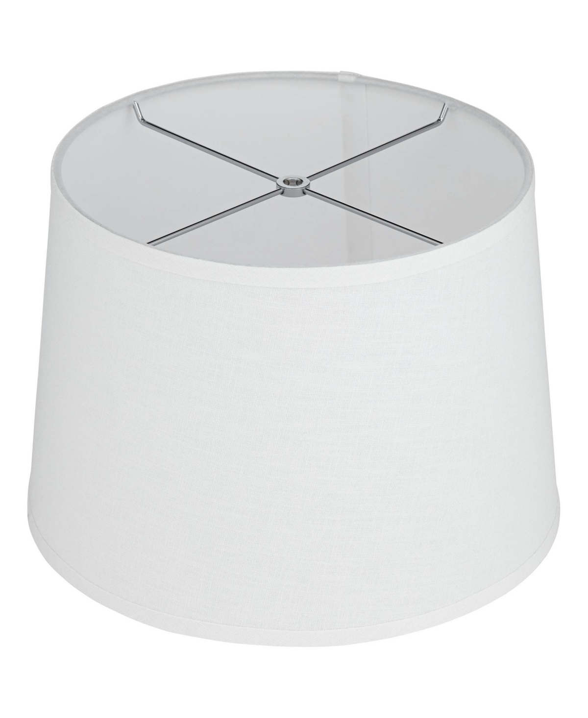 Hardback Tapered Drum Lamp ShadeMedium Top x Bottom x High Spider with Replacement Harp and Finial Fitting - Springcrest - White