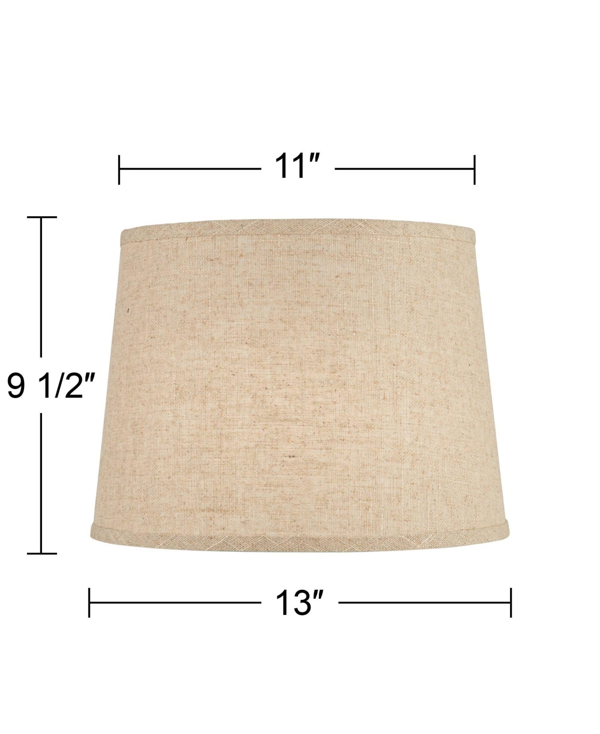 Set of 2 Hardback Drum Lamp Shades Burlap Linen Medium 11