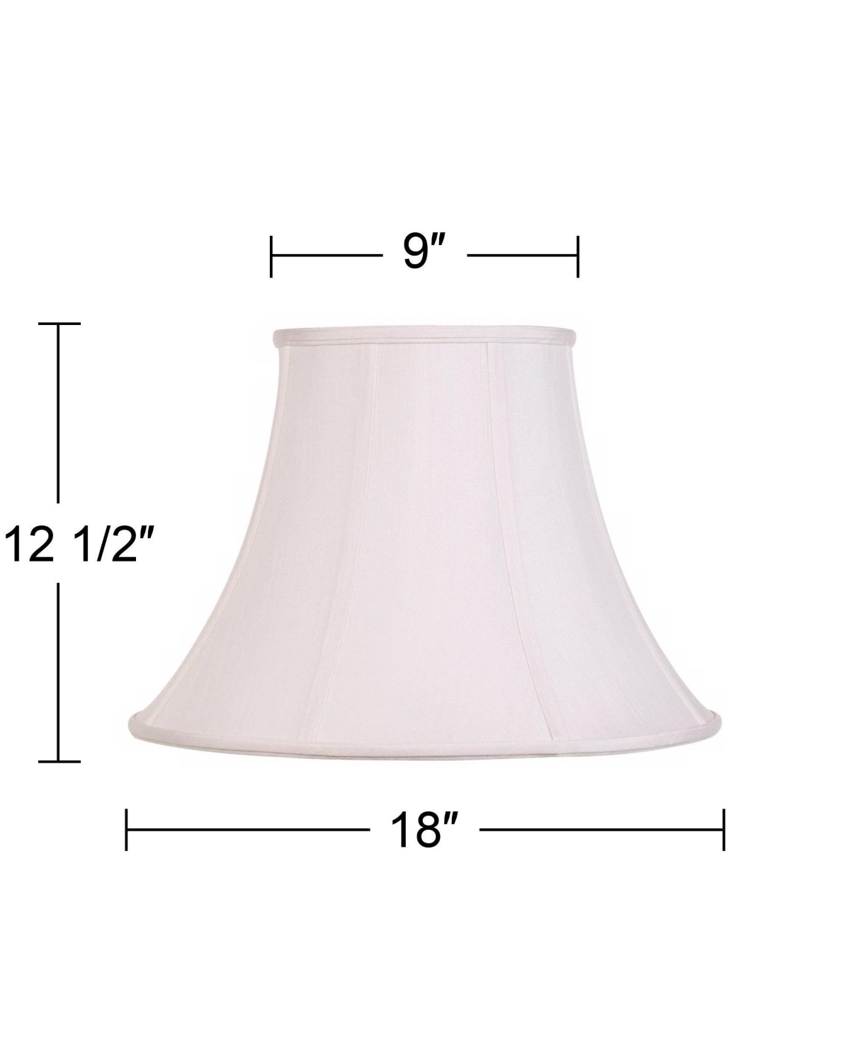 Large Bell Lamp Shade Top x Bottom x Slant x High (Spider) Replacement with Harp and Finial - Imperial Shade - White