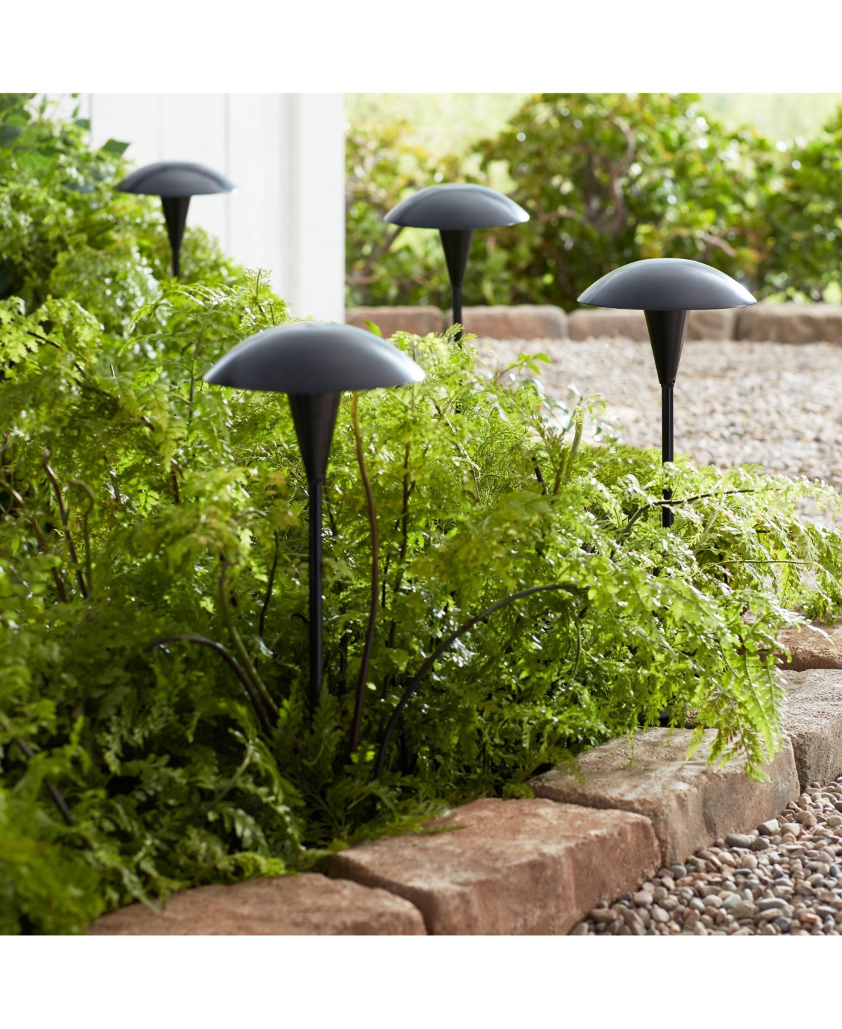 Large Mushroom HighLow Voltage Led Path Light - John Timberland - Black