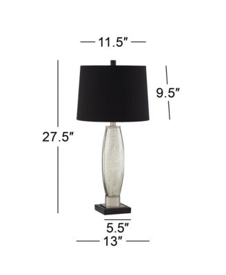 Landro Modern Mid Century Table Lamps 27 1/2" Tall Set of 2 Mercury Glass Black Drum Shade for Bedroom Living Room Bedside Office Family