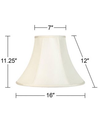 Imperial Shade Set of 2 Bell Lamp Shades Cream Medium 7" Top x 16" Bottom x 12" High Spider Replacement Harp and Finial Fitting