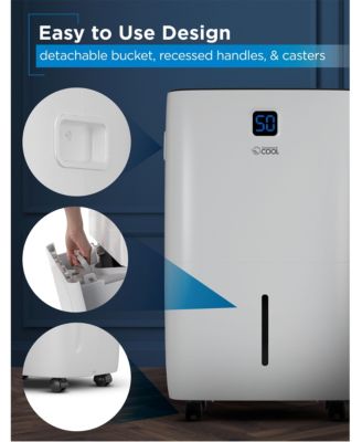 Dehumidifier, 50 Pint Dehumidifier with Adjustable Humidistat,White