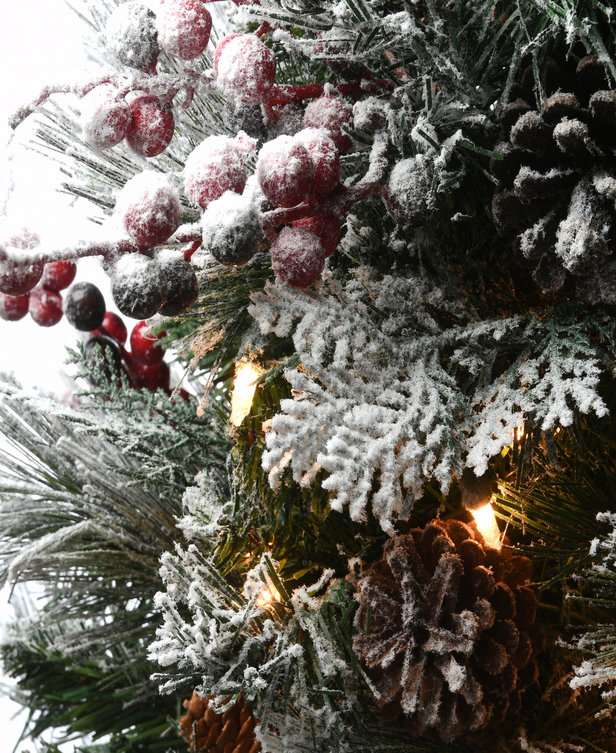 National Tree Company Snowy Bedford Pine Entrance Tree 4 Ft. In Green