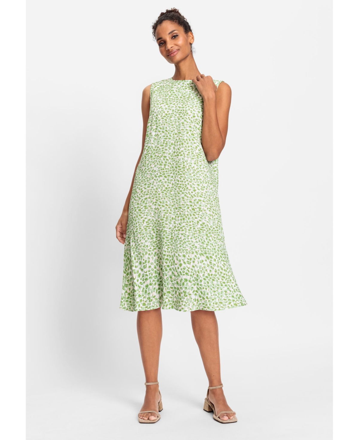 Olsen Women's 100% Viscose Sleeveless Pebble Print Dress