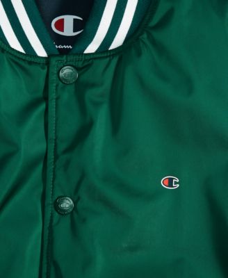 Men's Classic Logo Striped-Trim Varsity Jacket