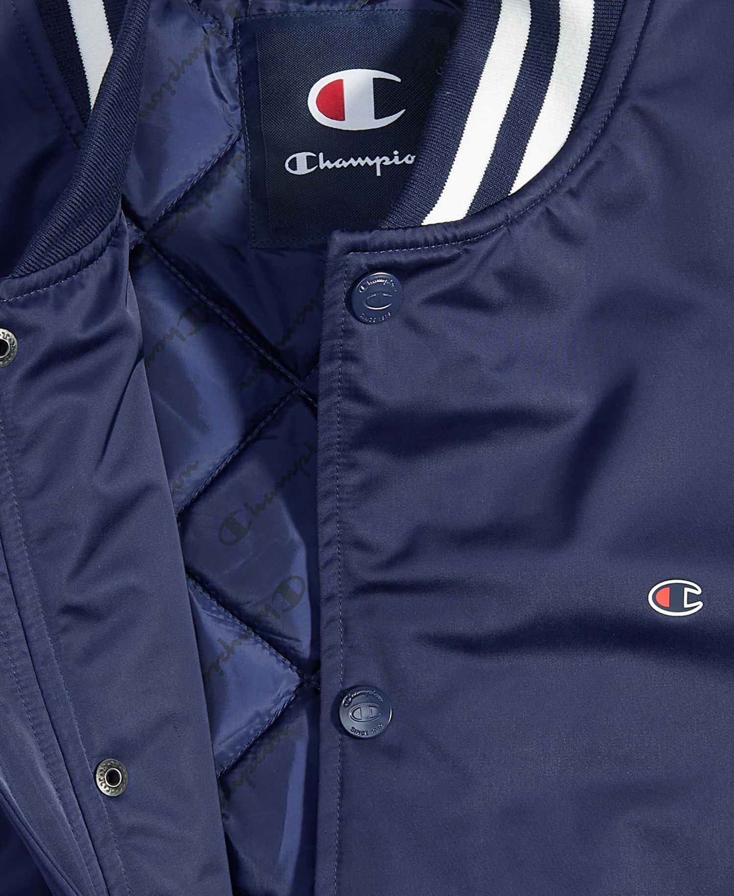 Men's Classic Logo Striped-Trim Varsity Jacket