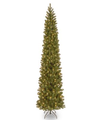 National Tree Company 9 ft. Pre-Lit Feel Real Artificial Pencil Slim Downswept Douglas Fir Christmas Tree with 500 Dual Color LED Lights and PowerConnect System