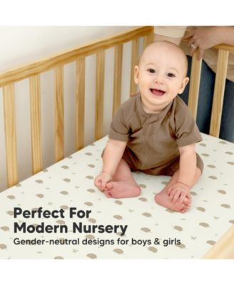 Waterproof Crib Sheets for Boys, Girls, 2pk Baby Fitted Crib Sheet, Waterproof Crib Mattress Protector Sheets