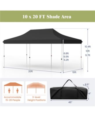 10 x 20 FT Pop-up Canopy Tent with Carrying Bag