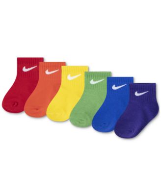 Baby and Toddler Boys or Girls Swoosh Ankle Socks Pack of 6