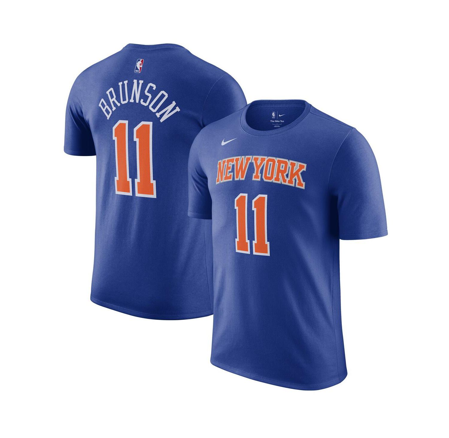 Men's Jalen Brunson Blue New York Knicks Icon Edition Name & Number T-Shirt