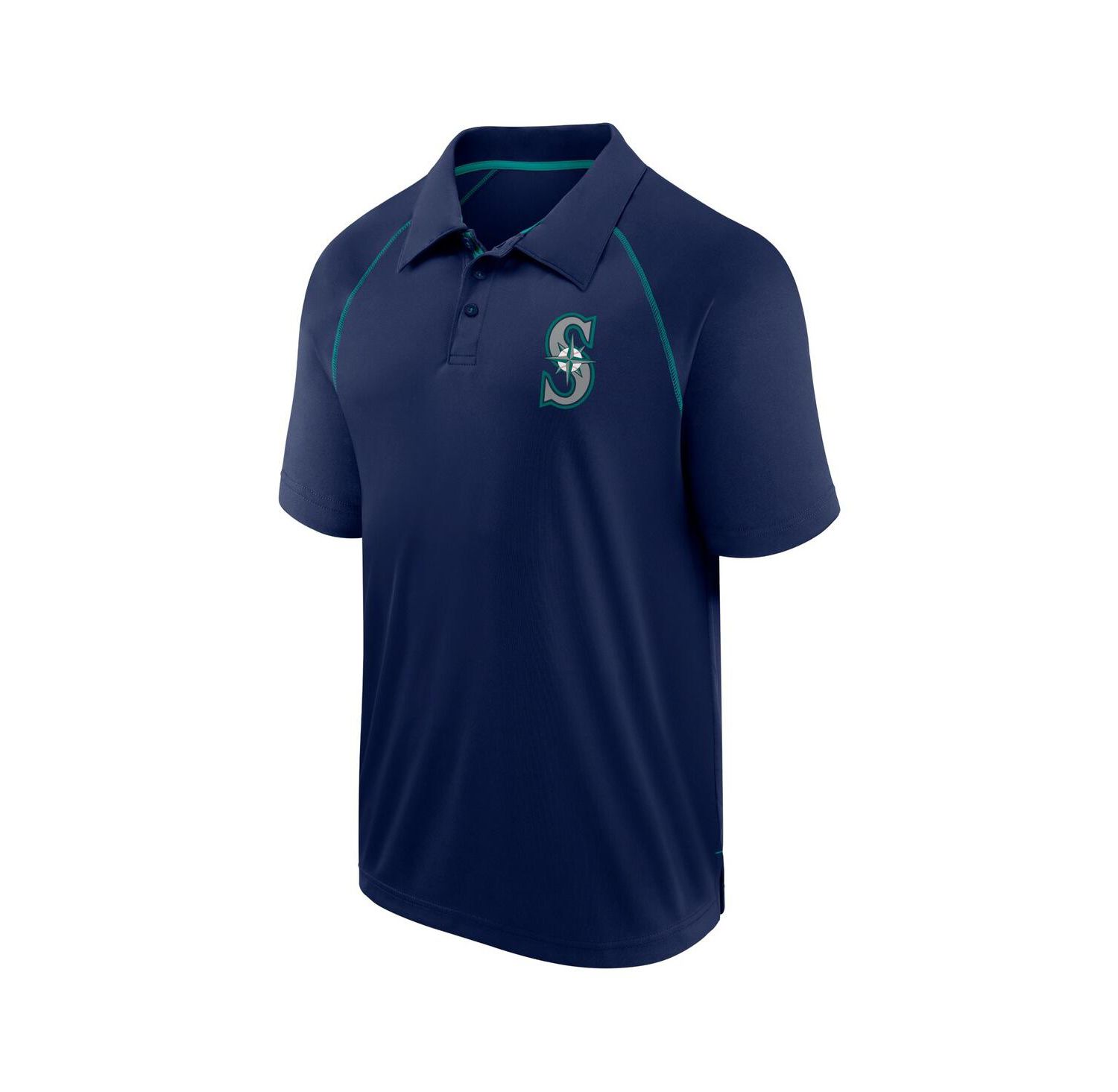 Men's Navy Seattle Mariners Strong Alone Raglan Polo