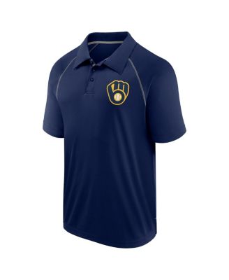 Men's Navy Milwaukee Brewers Strong Alone Raglan Polo
