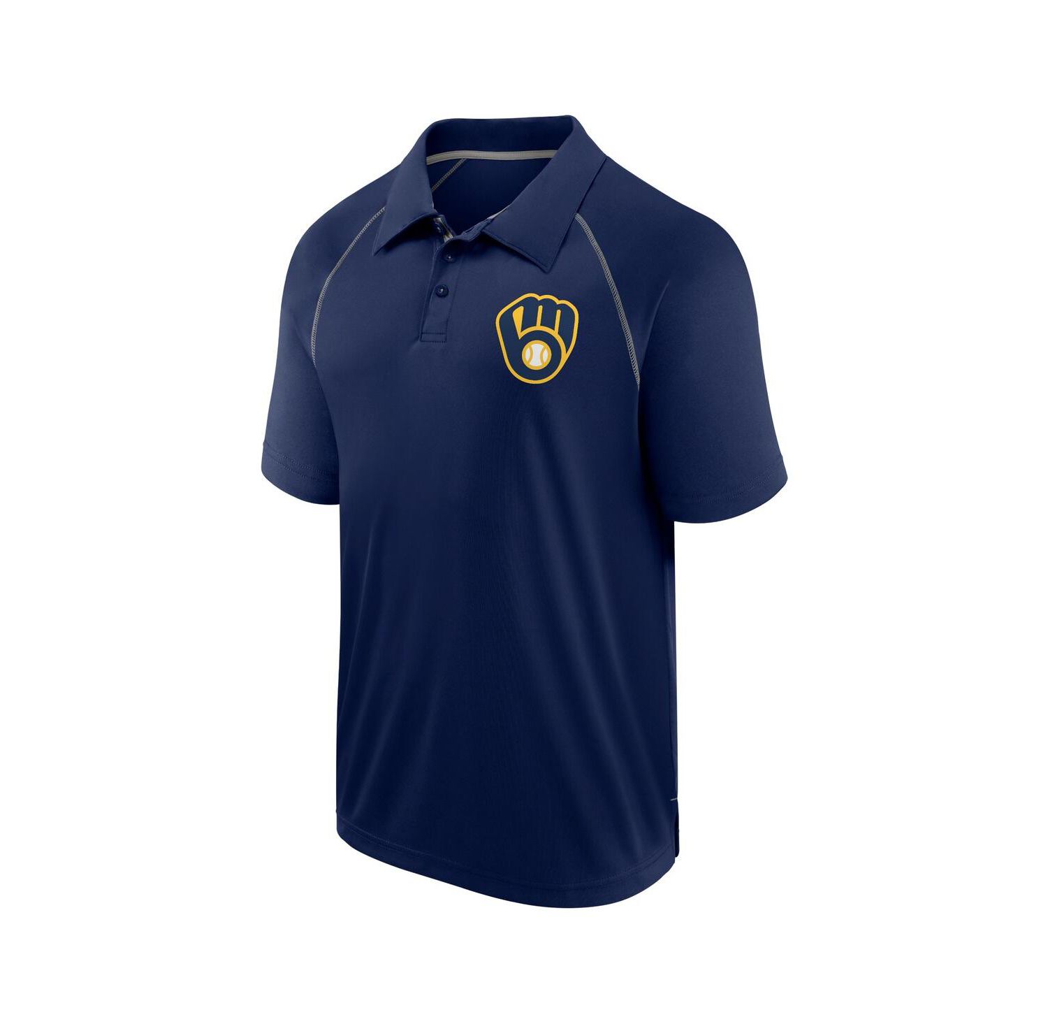 Men's Navy Milwaukee Brewers Strong Alone Raglan Polo