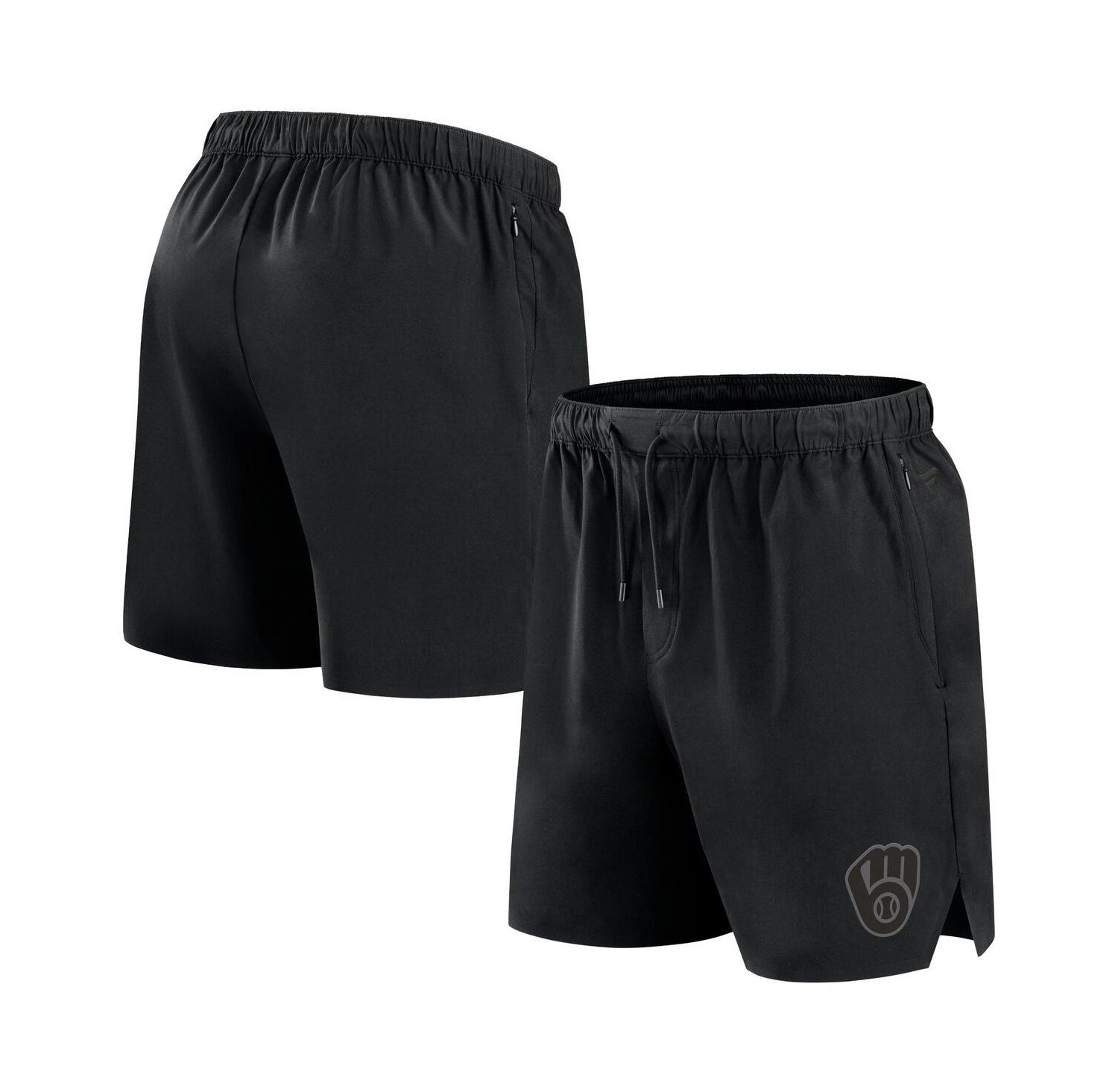 Men's Black Milwaukee Brewers Front Office Woven Shorts