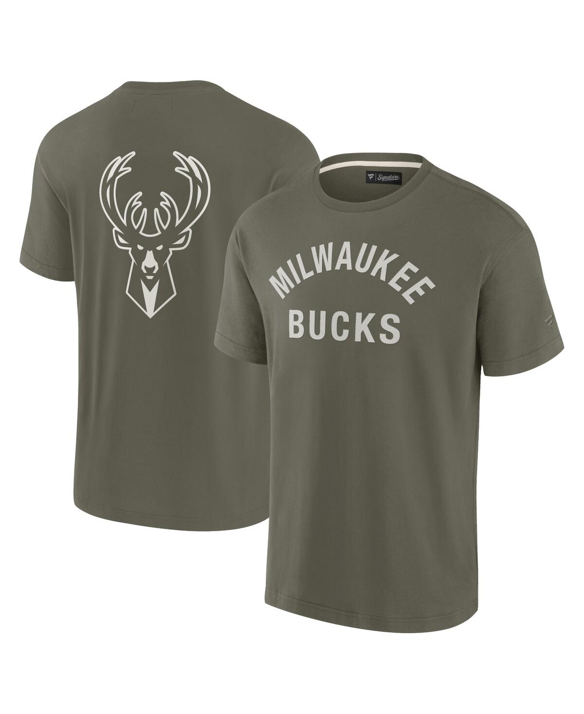 Men's and Women's Olive Milwaukee Bucks Elements Super Soft Short Sleeve T-Shirt - Olive
