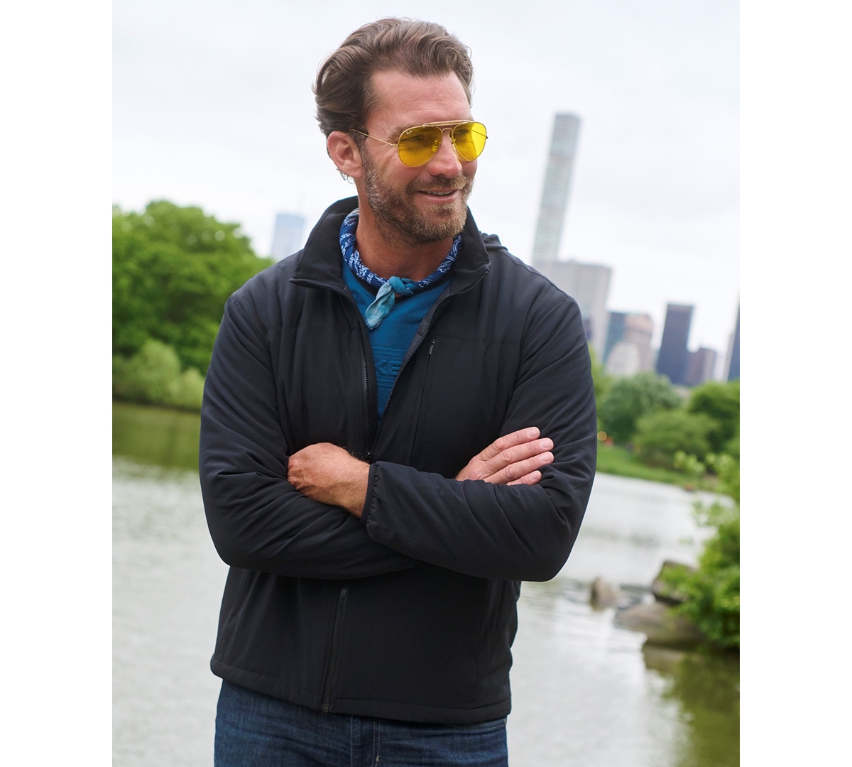Hawke & Co. Men's Never End Stretch Hooded Jacket