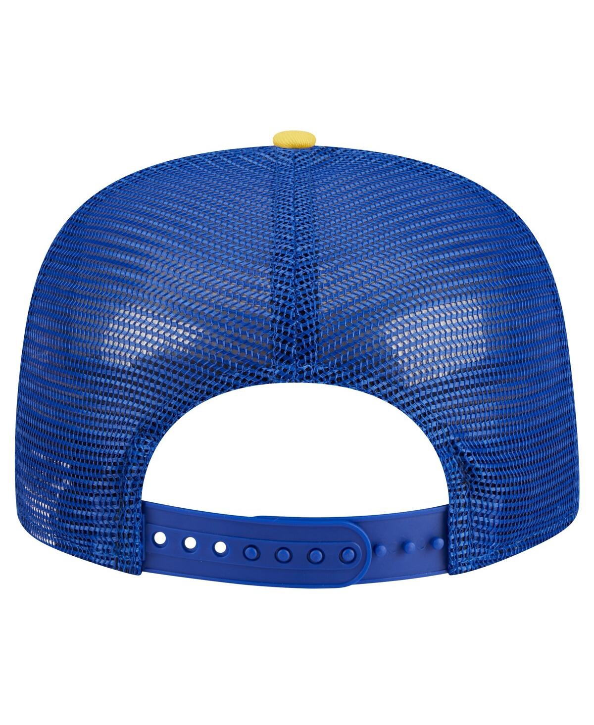 New Era Men's Royal Golden State Warriors Arch A-frame Trucker 9fifty Snapback Hat In Royal