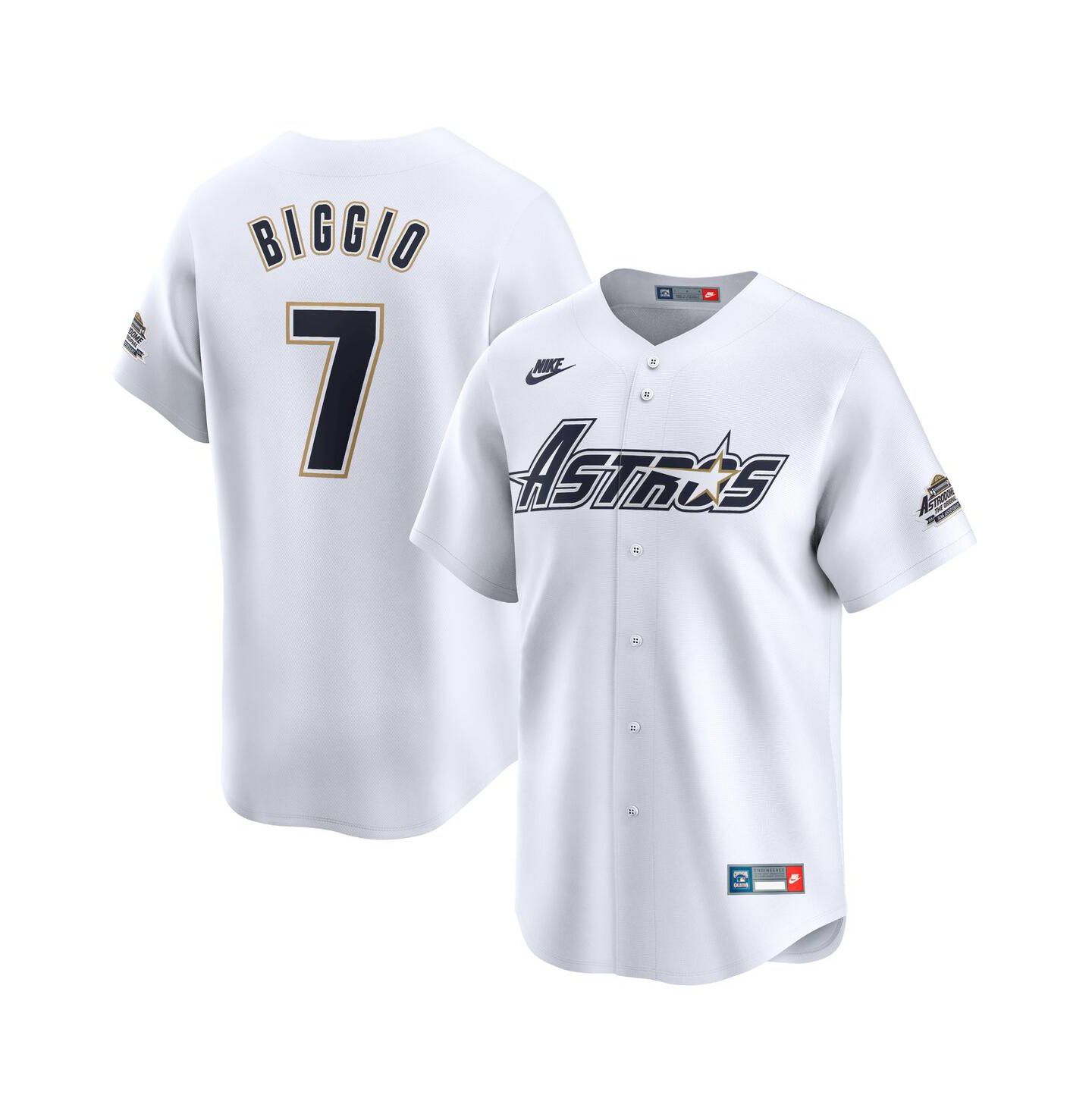 Мужской топ Nike Craig Biggio White Houston Astros Throwback Cooperstown Collection Limited Jersey — фото 1
