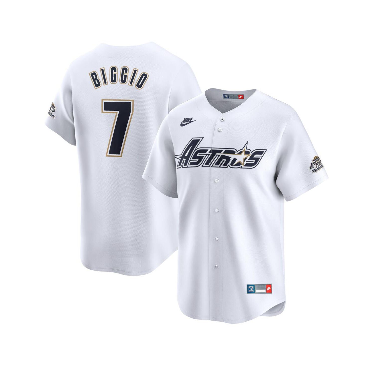 Men's Craig Biggio White Houston Astros Throwback Cooperstown Collection Limited Jersey