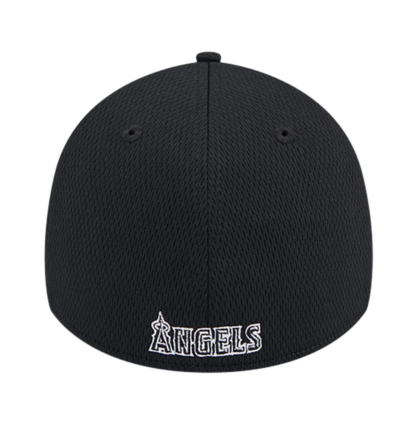 Мужская кепка New Era Black Los Angeles Angels Active Dash Mark 39THIRTY Flex Hat — фото 2