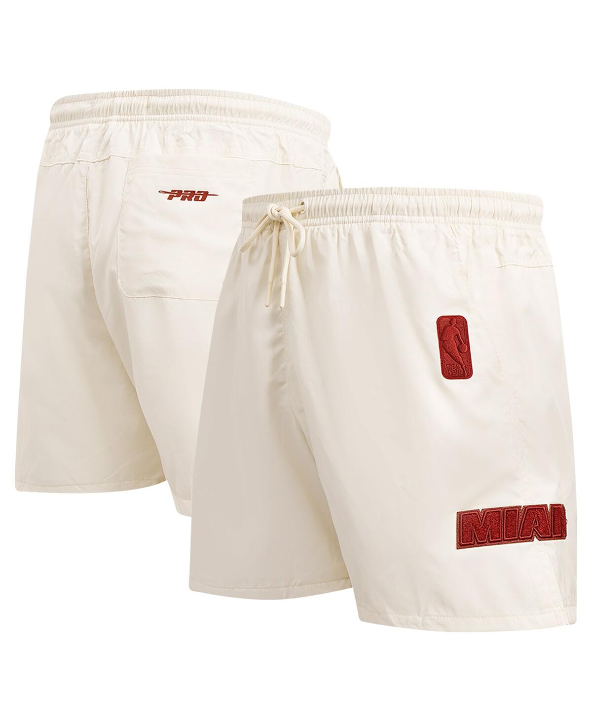 Pro Standard Men's Cream Miami Heat Triple Tonal Woven Shorts In Cream