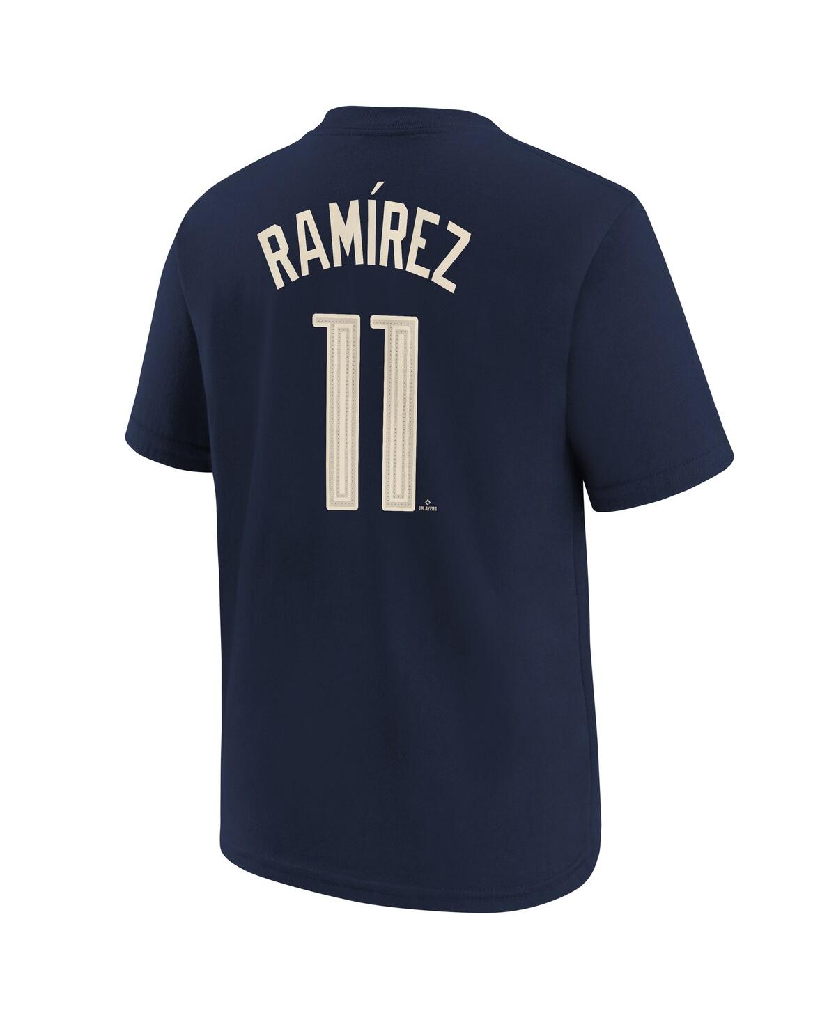 Nike Big Boys And Girls Jose Ramirez Navy Cleveland Guardians 2024 City Connect Name Number T-shirt In Navy
