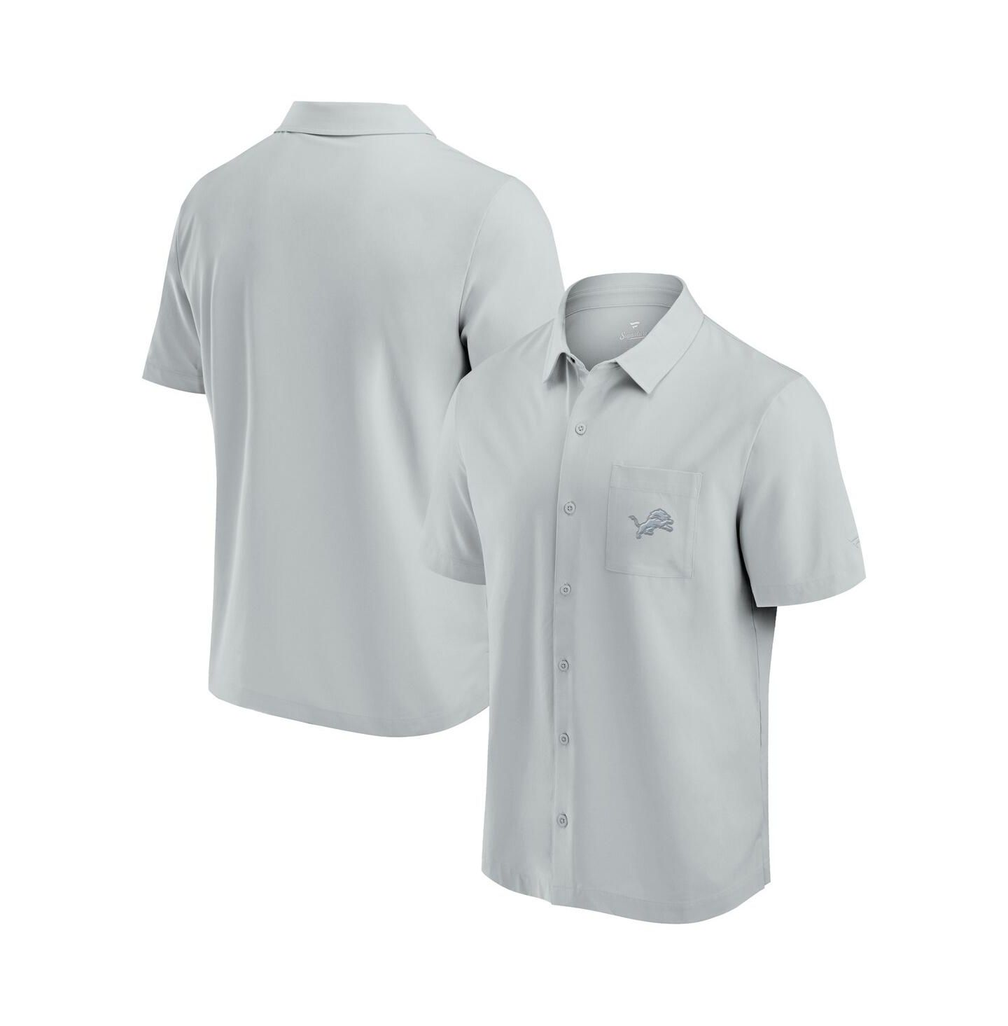 Мужская рубашка Fanatics Signature Gray Detroit Lions Front Office Button-Up — фото 1