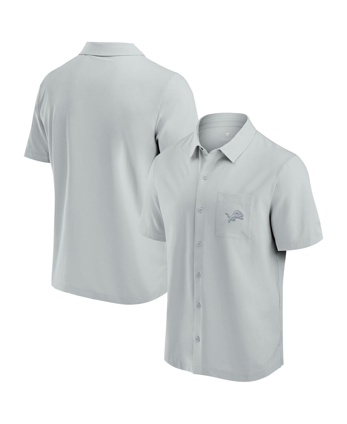 Men's Gray Detroit Lions Front Office Button-Up Shirt - Gray