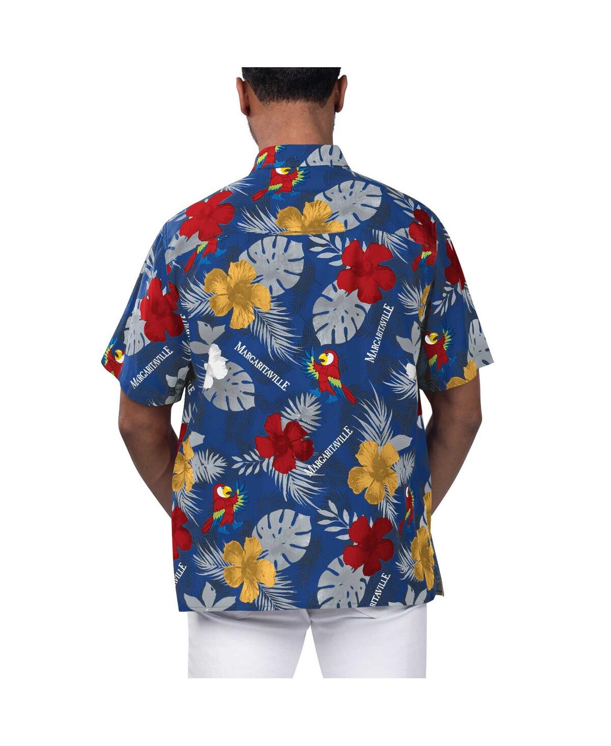 Margaritaville Men'sLos Angeles Dodgers Island Life Floral Party Button-Up Shirt - Royal